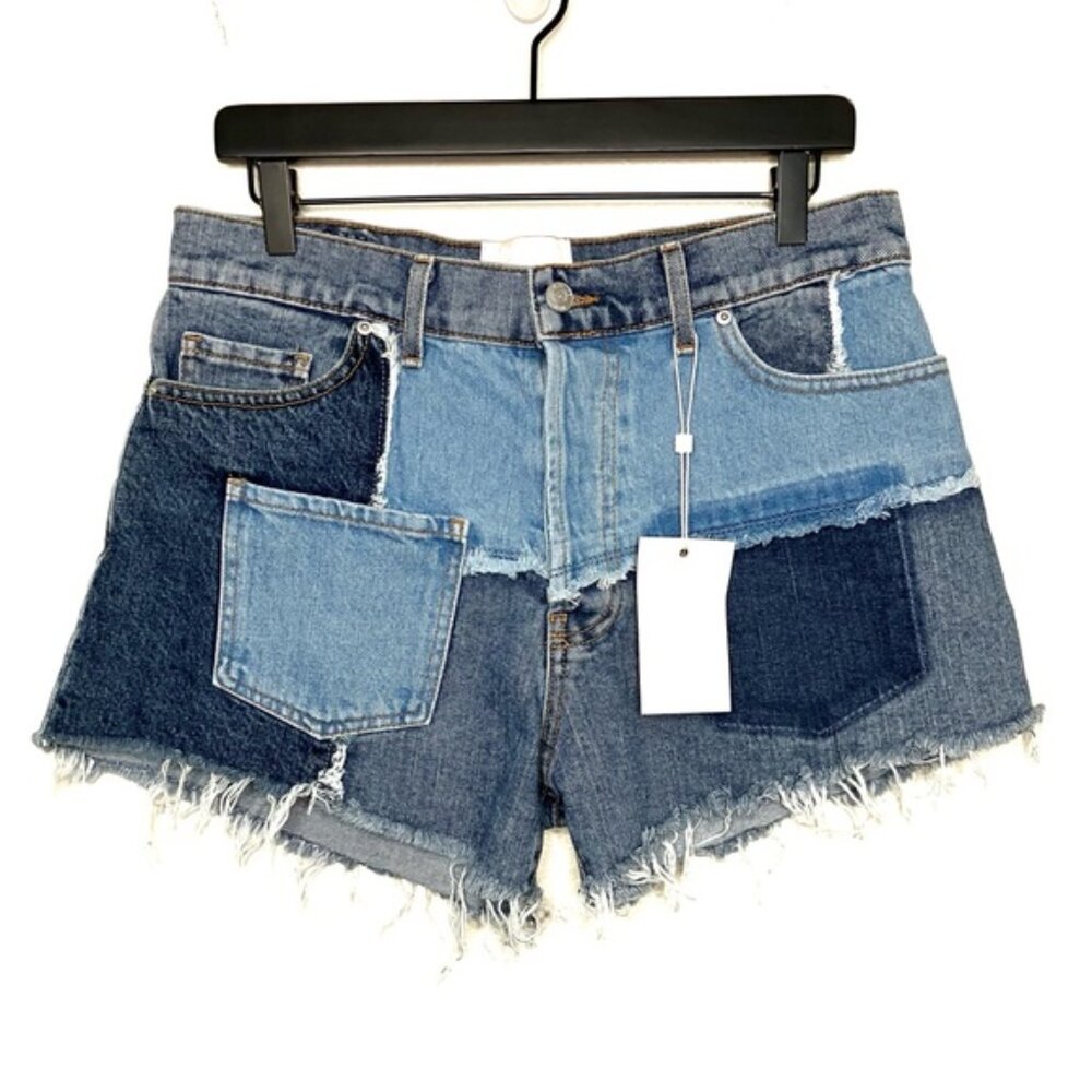 Revice Matchmaker Patchwork Denim Shorts NWT - image 3